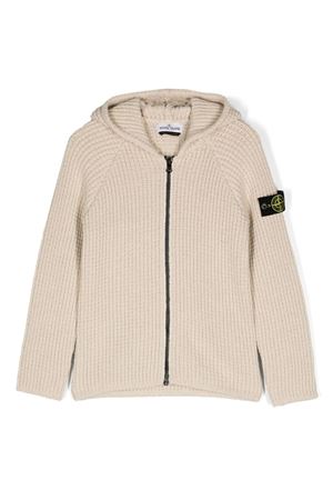 beige wool cardigan STONE ISLAND KIDS | 8116507Z5V0091